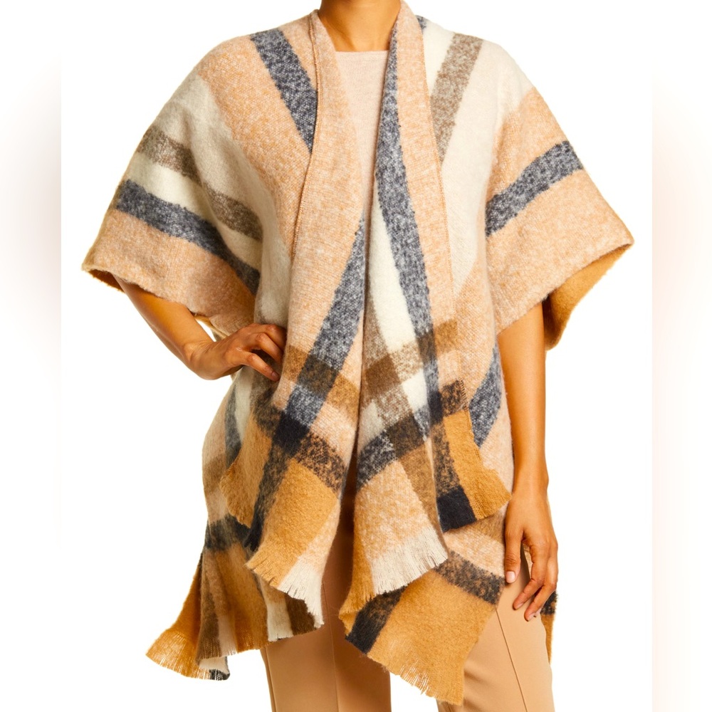 Vince Plaid Print Topper Wrap So Cozy, Brand New Perfect Condition! VinceCamuto